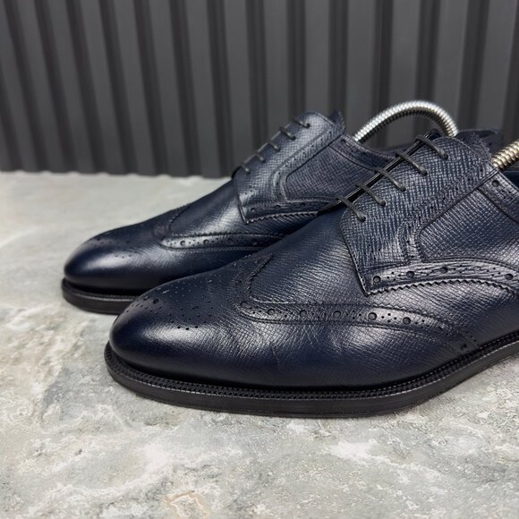 Louis Vuitton Derby Dress Lace Up Blue Taiga Leather 7 LV or 8 US or 41 EUR - Picture 9 of 17